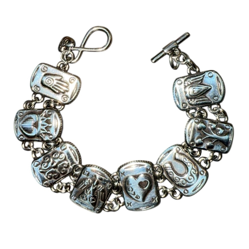 Brighton Silver Plated Symbol Link Bracelet Tree of Life Guardian Angel